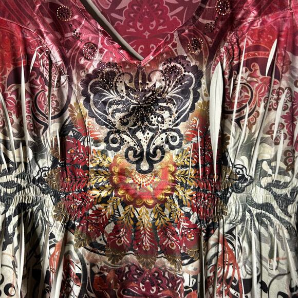 Apt 9 Womens Y2K Fairy Grunge Rhinestone Babydoll Top Size 1X Flowy Artsy Hippie - Picture 6 of 8